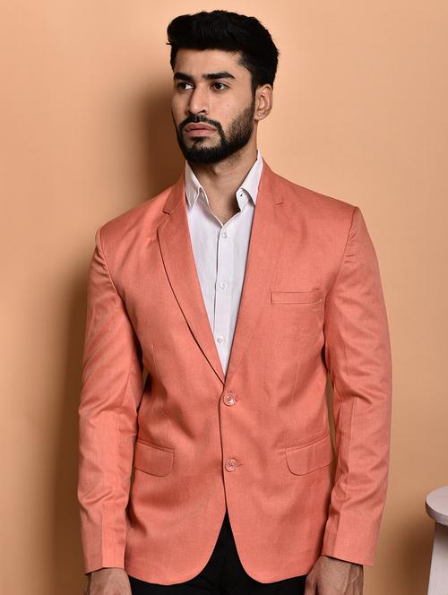 men solid single breasted long sleeve blazer - 21740183 - Standard Image - 0
