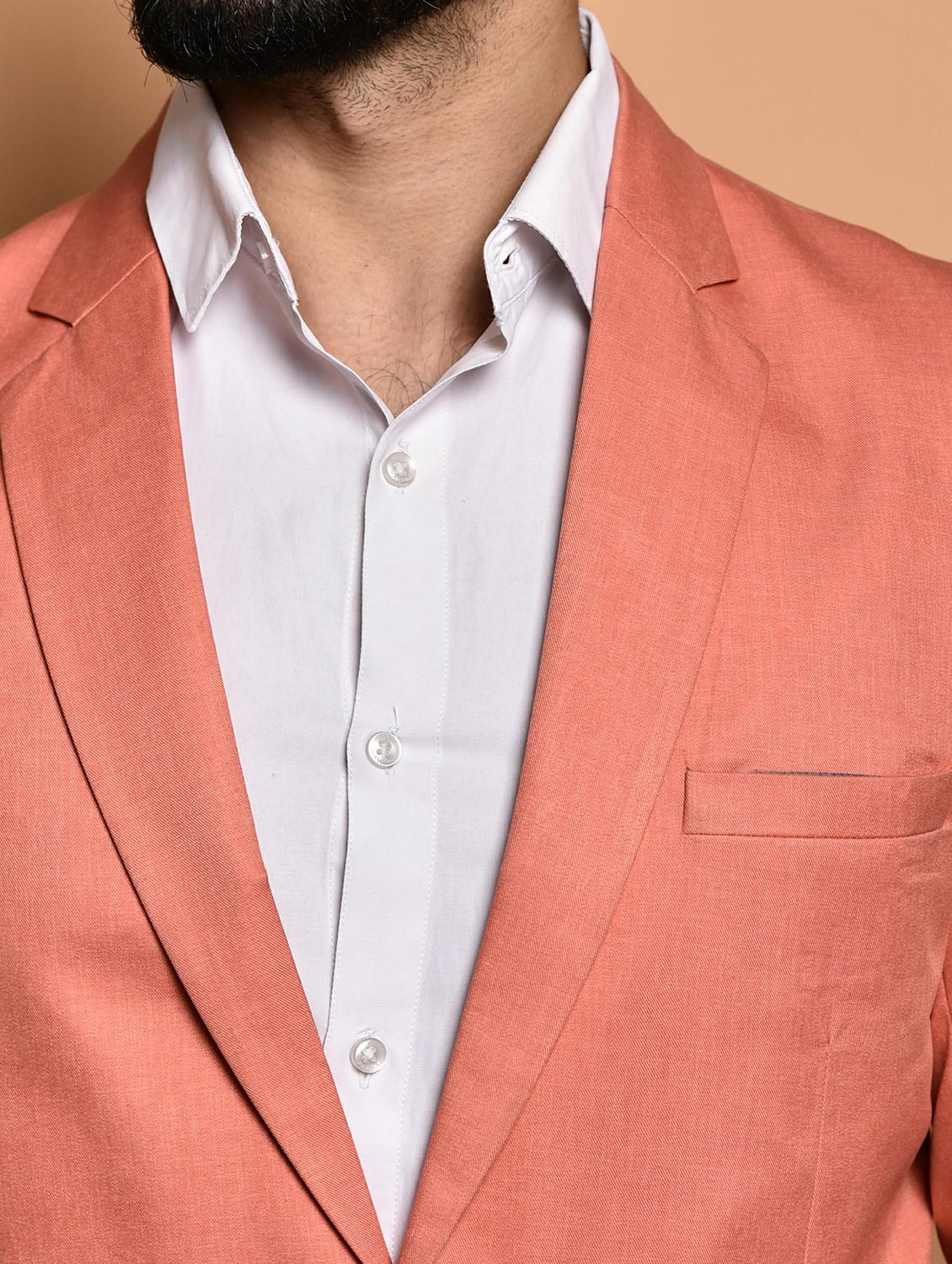 men solid single breasted long sleeve blazer - 21740183 - Standard Image - 5