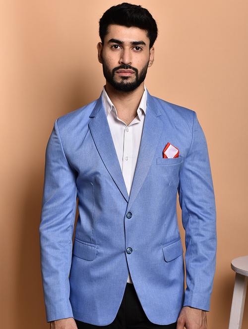 men solid single breasted long sleeve blazer - 21740184 -  Standard Image - 0
