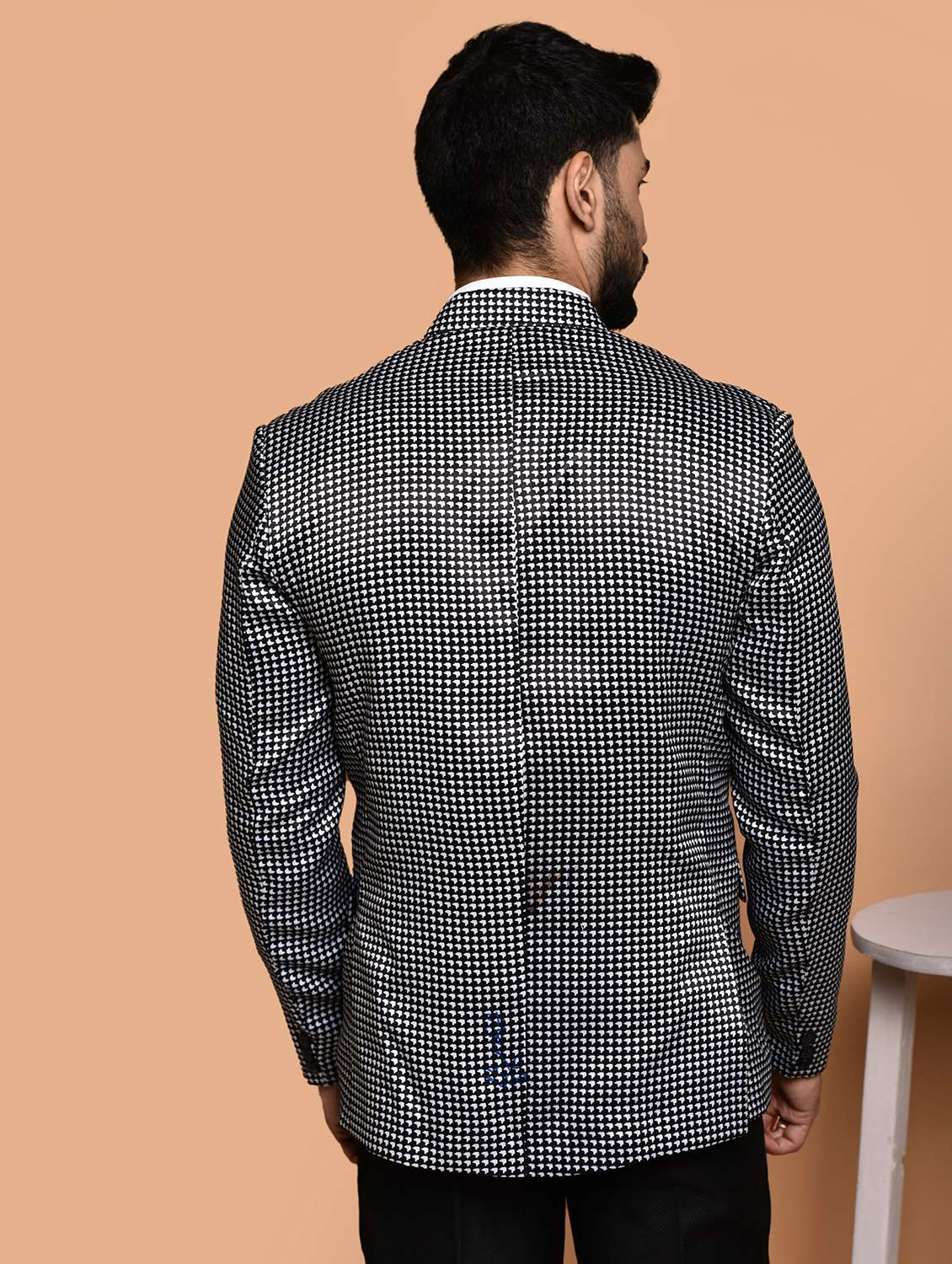 men printed single breasted casual blazer - 21740187 -  Standard Image - 3