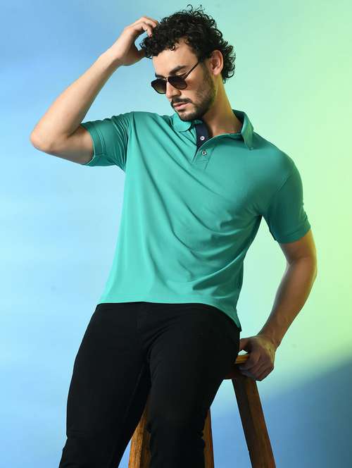 men solid polo neck t-shirt - 21740247 -  Standard Image - 0