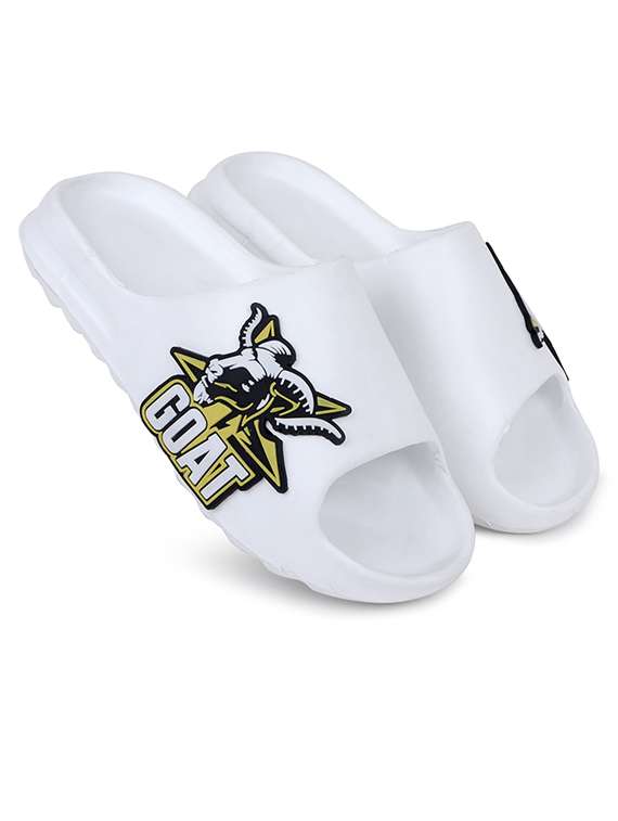 men printed slider flip flops - 21740301 -  Standard Image - 3