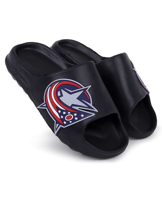 men printed slider flip flops - 21740306 -  Standard Image - 3