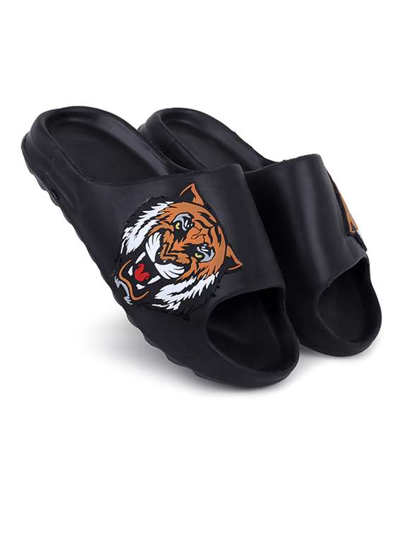 men printed slider flip flops - 21740308 -  Standard Image - 3