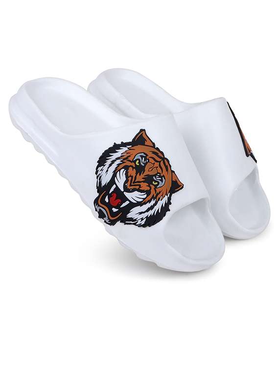 men printed slider flip flops - 21740309 -  Standard Image - 3