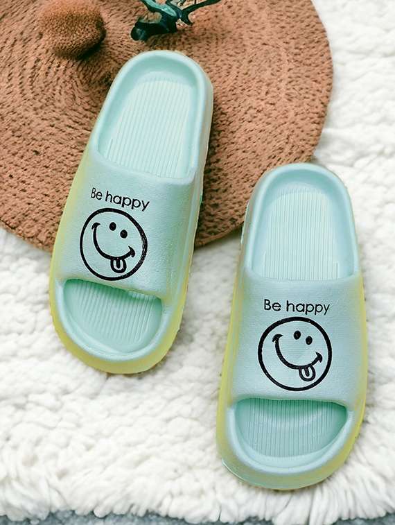 women printed slide flip flops