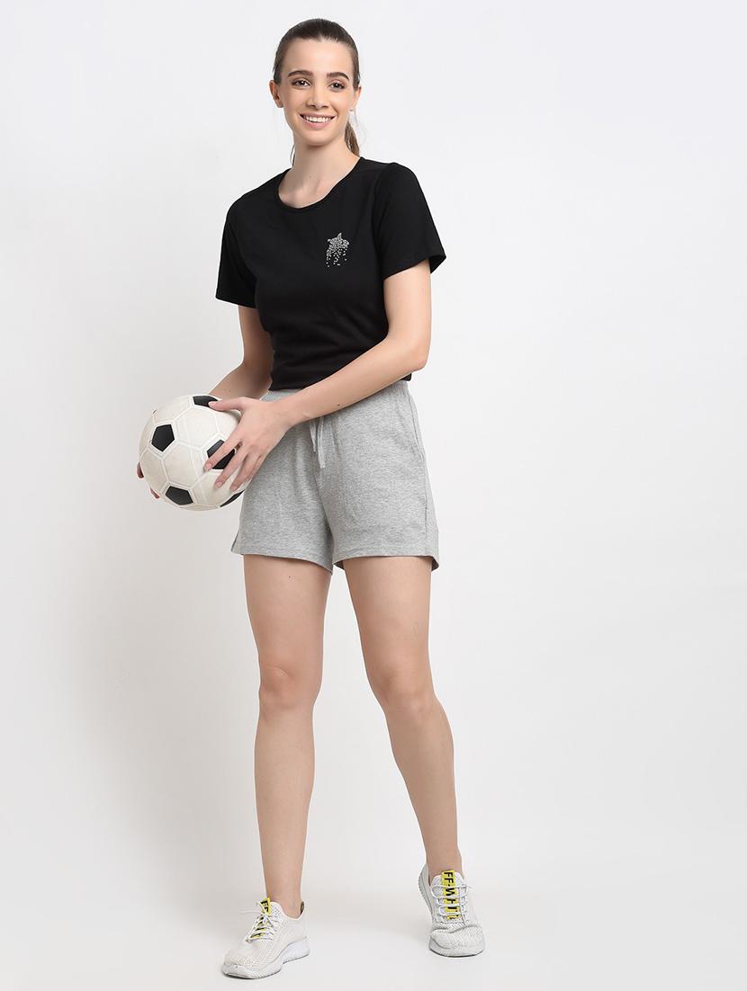 women solid high rise regular shorts - 21740406 - Standard Image - 3