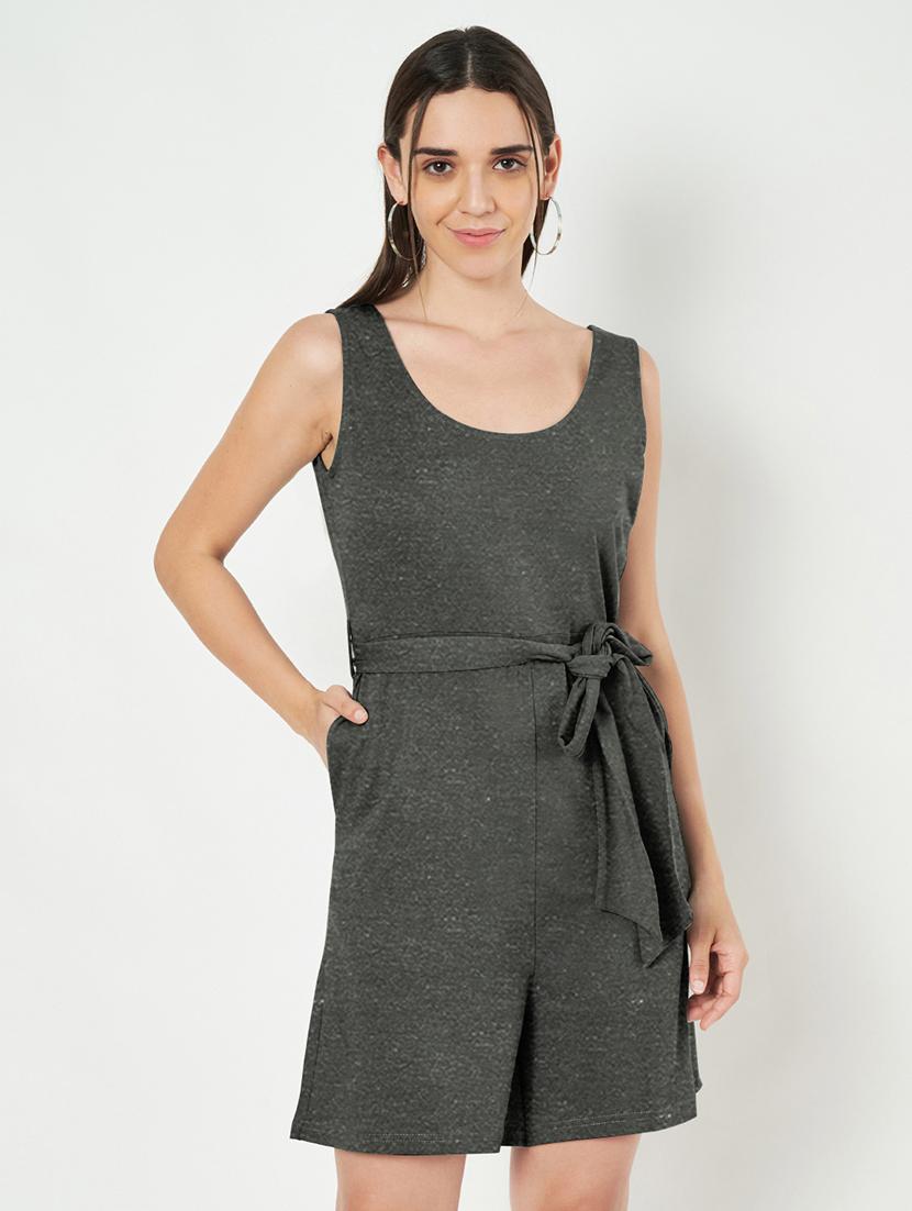 women solid sleeveless romper - 21740467 -  Zoom Image - 0