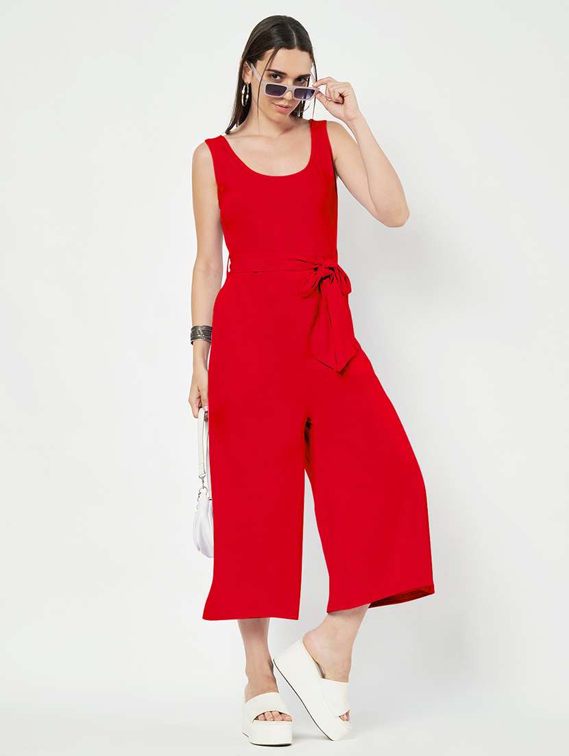 women solid sleeveless full length jumpsuit - 21740484 - Standard Image - 3