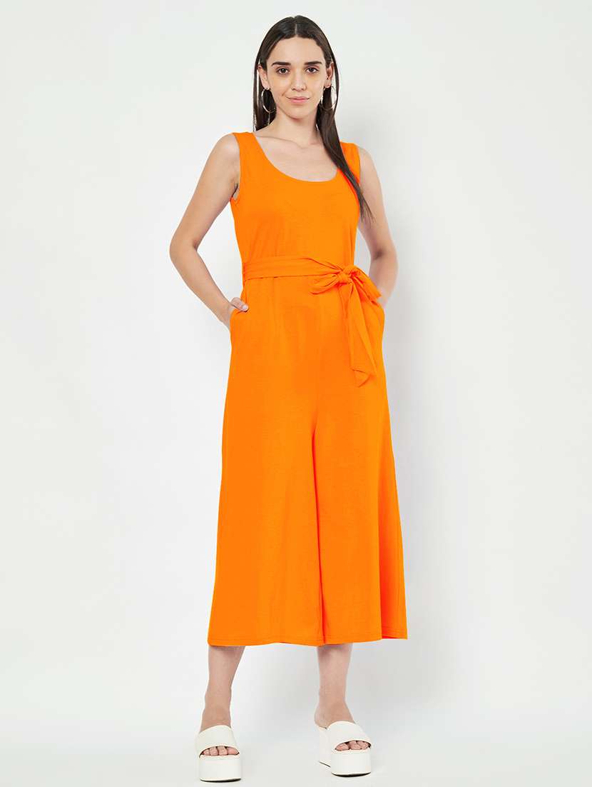 women solid sleeveless full length jumpsuit - 21740487 -  Zoom Image - 0
