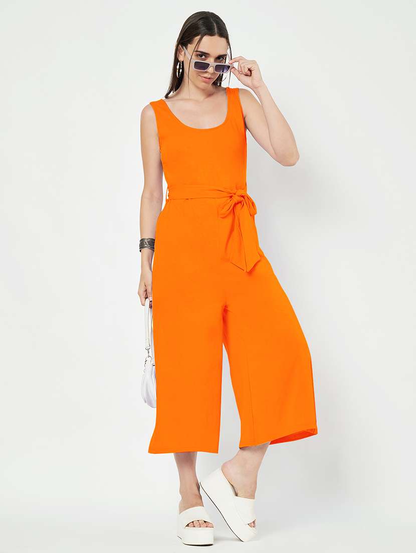 women solid sleeveless full length jumpsuit - 21740487 - Standard Image - 3