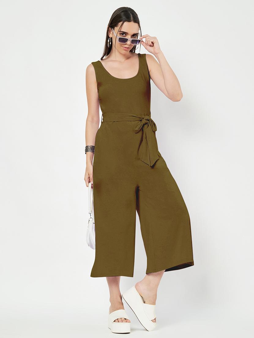 women solid sleeveless full length jumpsuit - 21740488 - Standard Image - 3