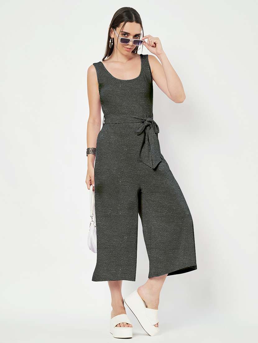 women solid sleeveless full length jumpsuit - 21740493 -  Standard Image - 3
