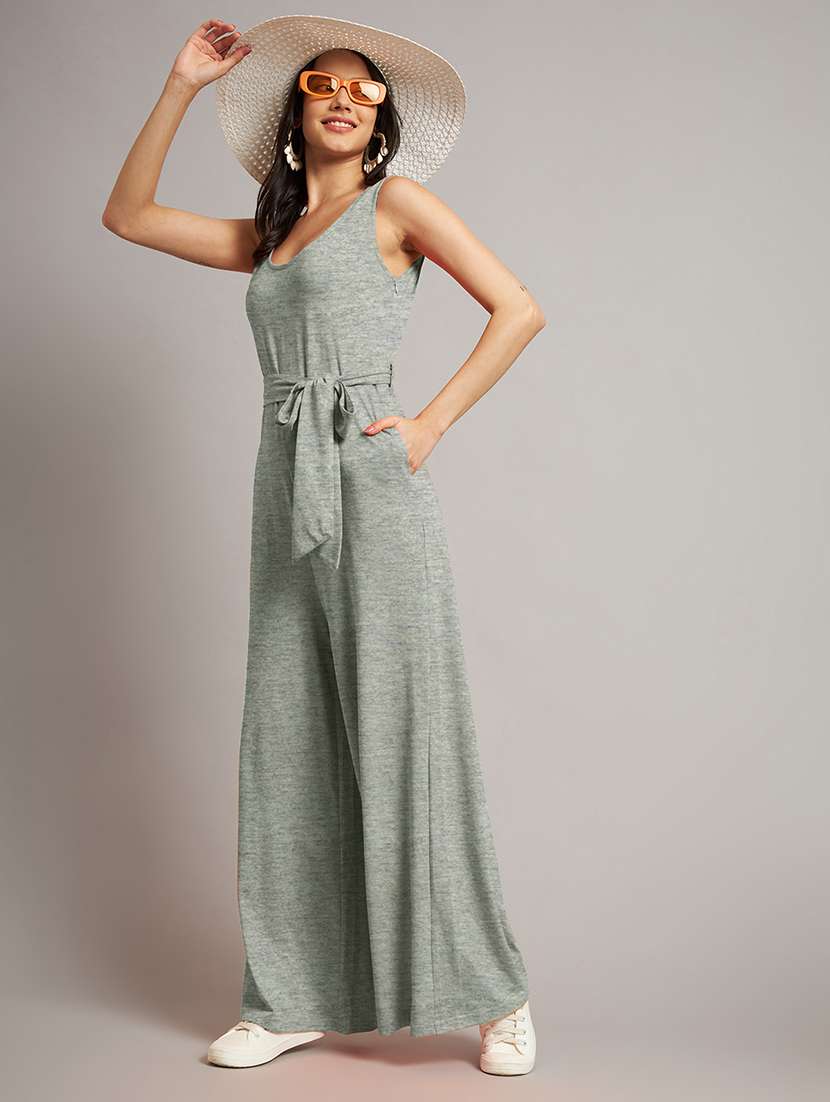 women solid sleeveless full length jumpsuit - 21740506 - Standard Image - 3