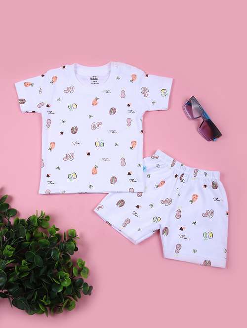 kids printed t-shirt and short co-ord set - 21740546 - Standard Image - 0