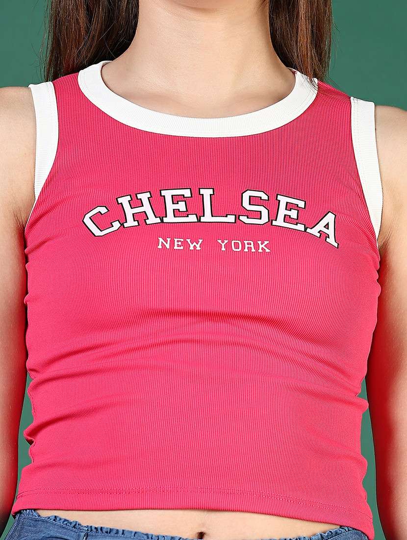women typographic print sleeveless tank top - 21740559 -  Standard Image - 5