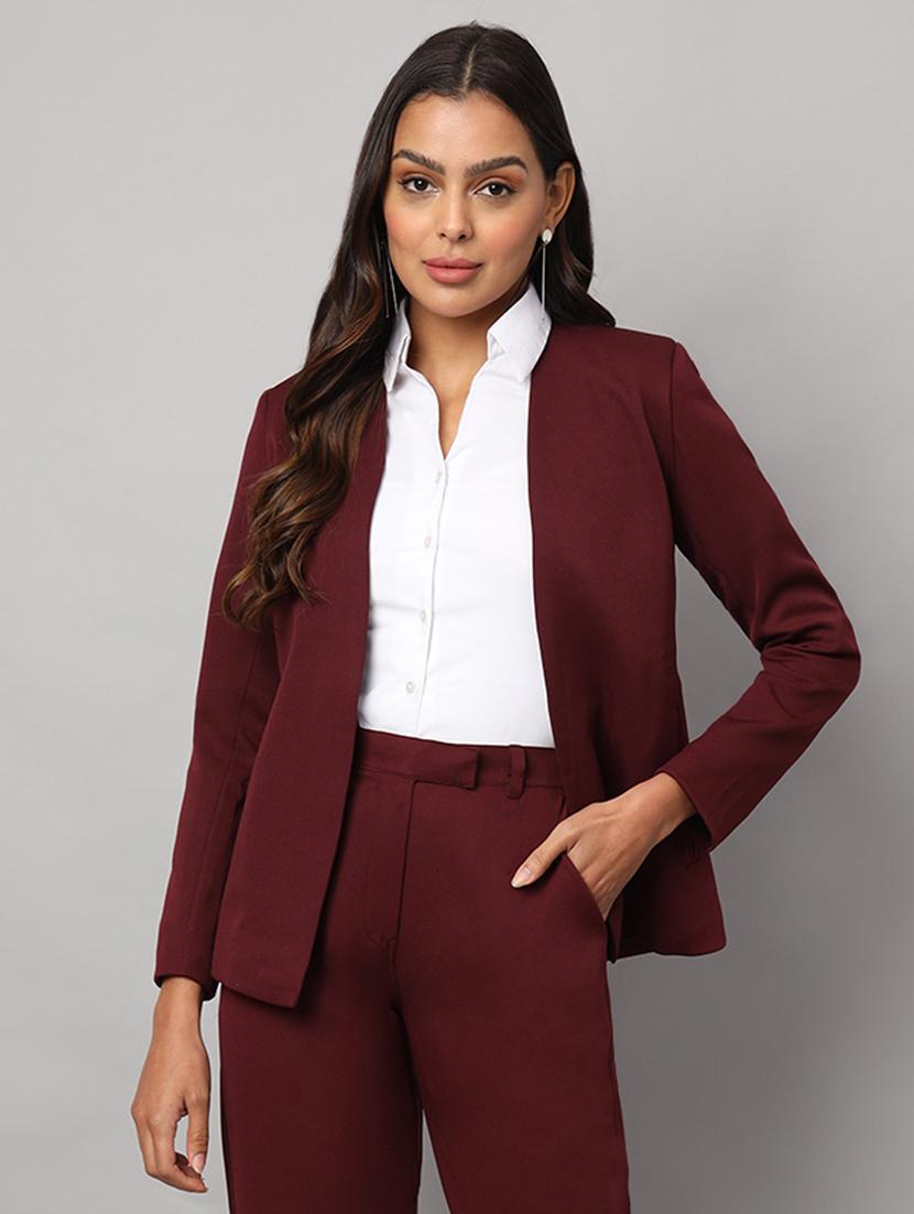 women solid long sleeves formal blazer - 21740826 - Zoom Image - 0