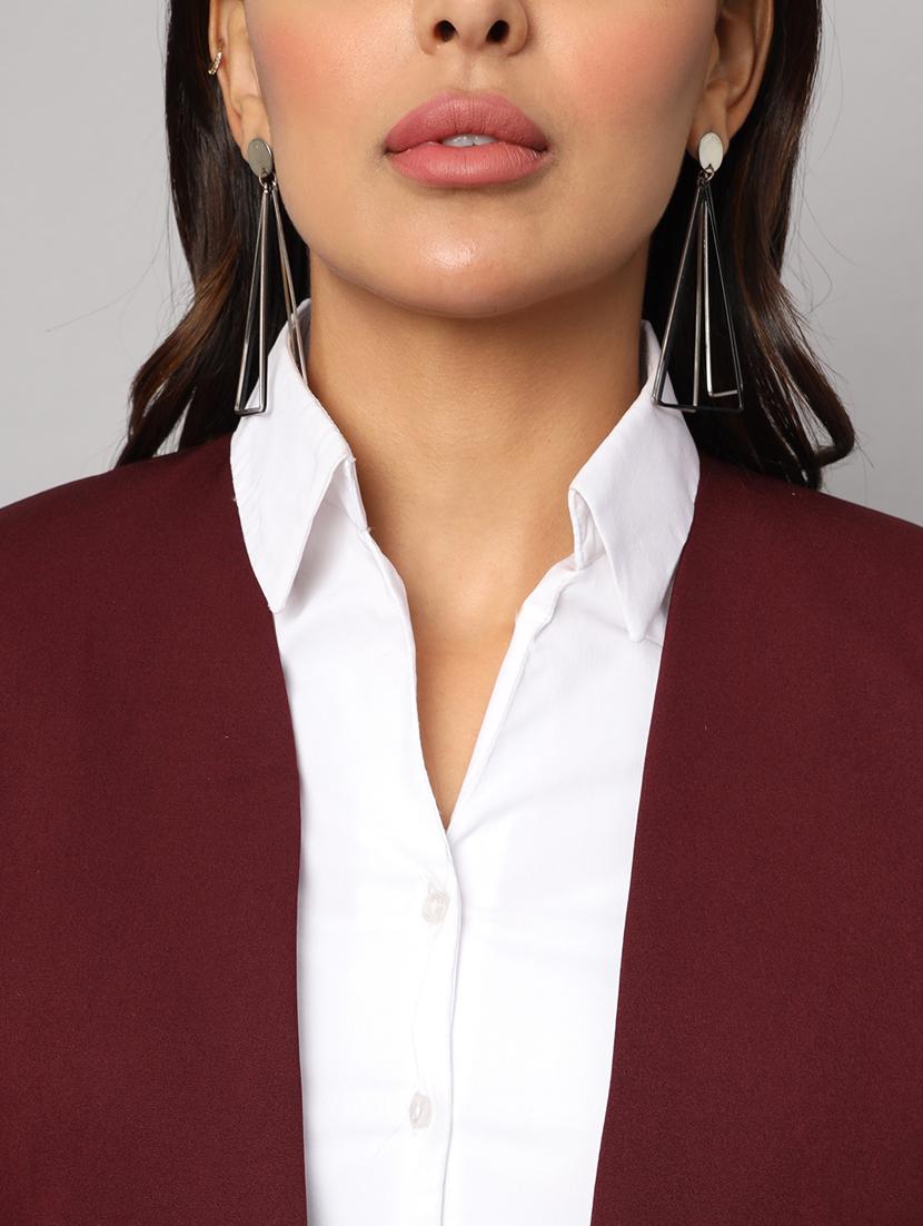women solid long sleeves formal blazer - 21740826 - Standard Image - 3
