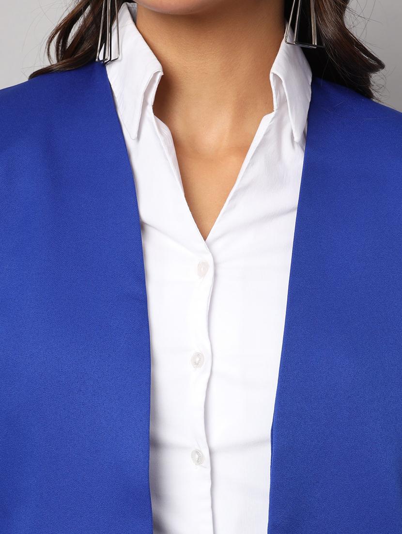 women solid long sleeves formal blazer - 21740827 - Standard Image - 3