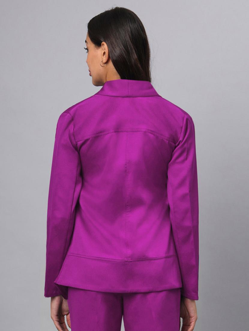 women solid long sleeves formal blazer - 21740829 - Standard Image - 3