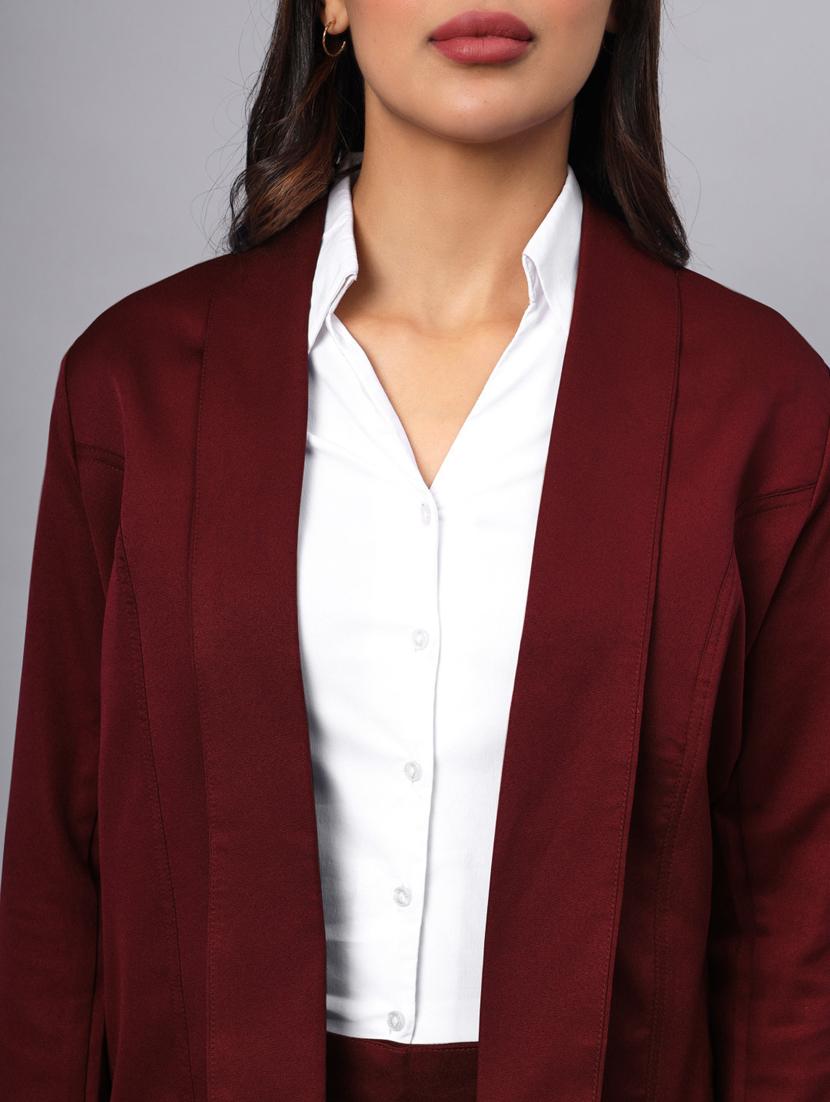 women solid long sleeves formal blazer - 21740831 - Standard Image - 5