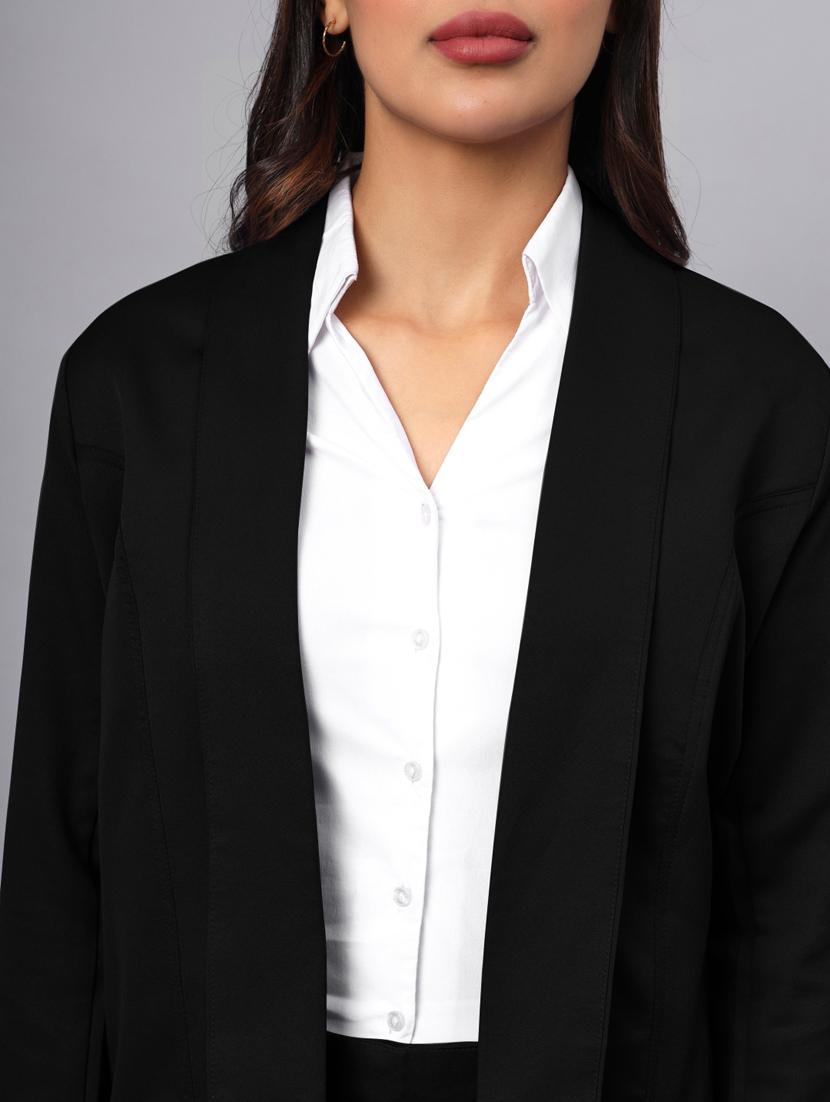 women solid long sleeves formal blazer - 21740833 - Standard Image - 5