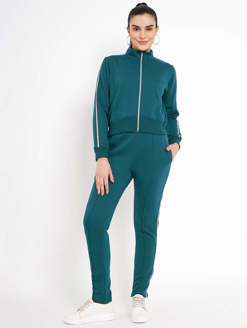 women solid long sleeves active wear co-ord set - 21740835 - Zoom Image - 0