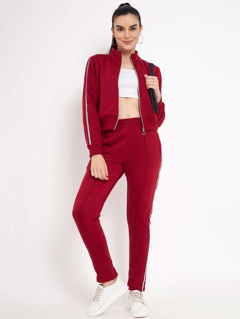 women solid long sleeves active wear co-ord set - 21740837 -  Zoom Image - 0