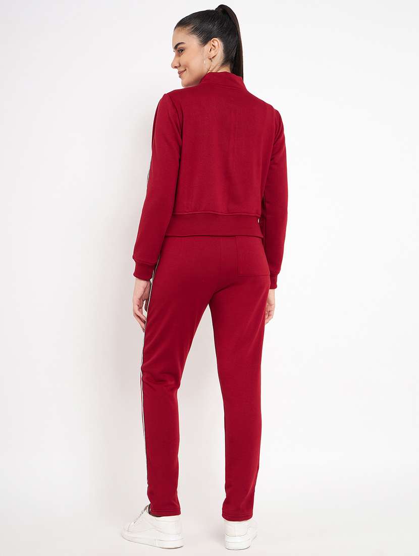 women solid long sleeves active wear co-ord set - 21740837 -  Standard Image - 3