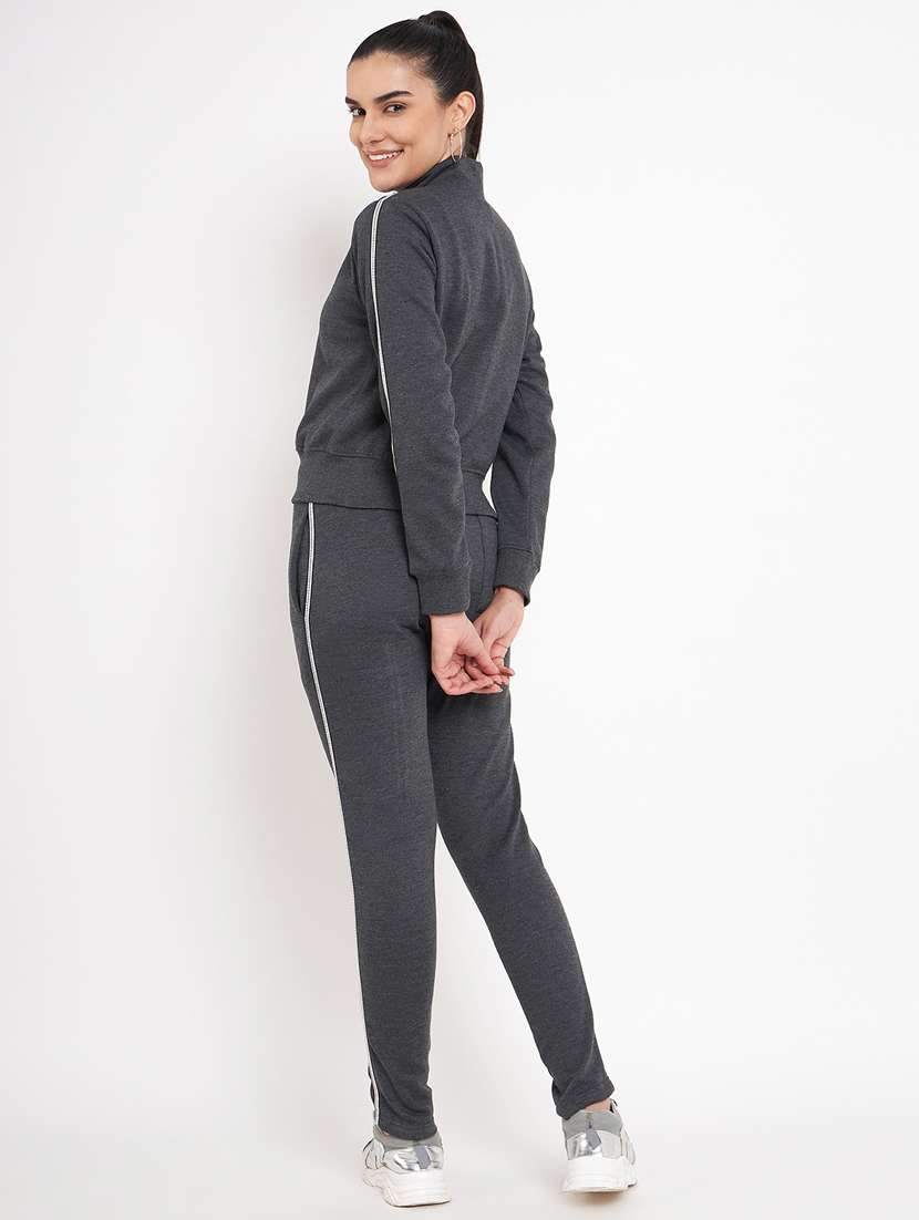 women solid long sleeves active wear co-ord set - 21740839 -  Standard Image - 3