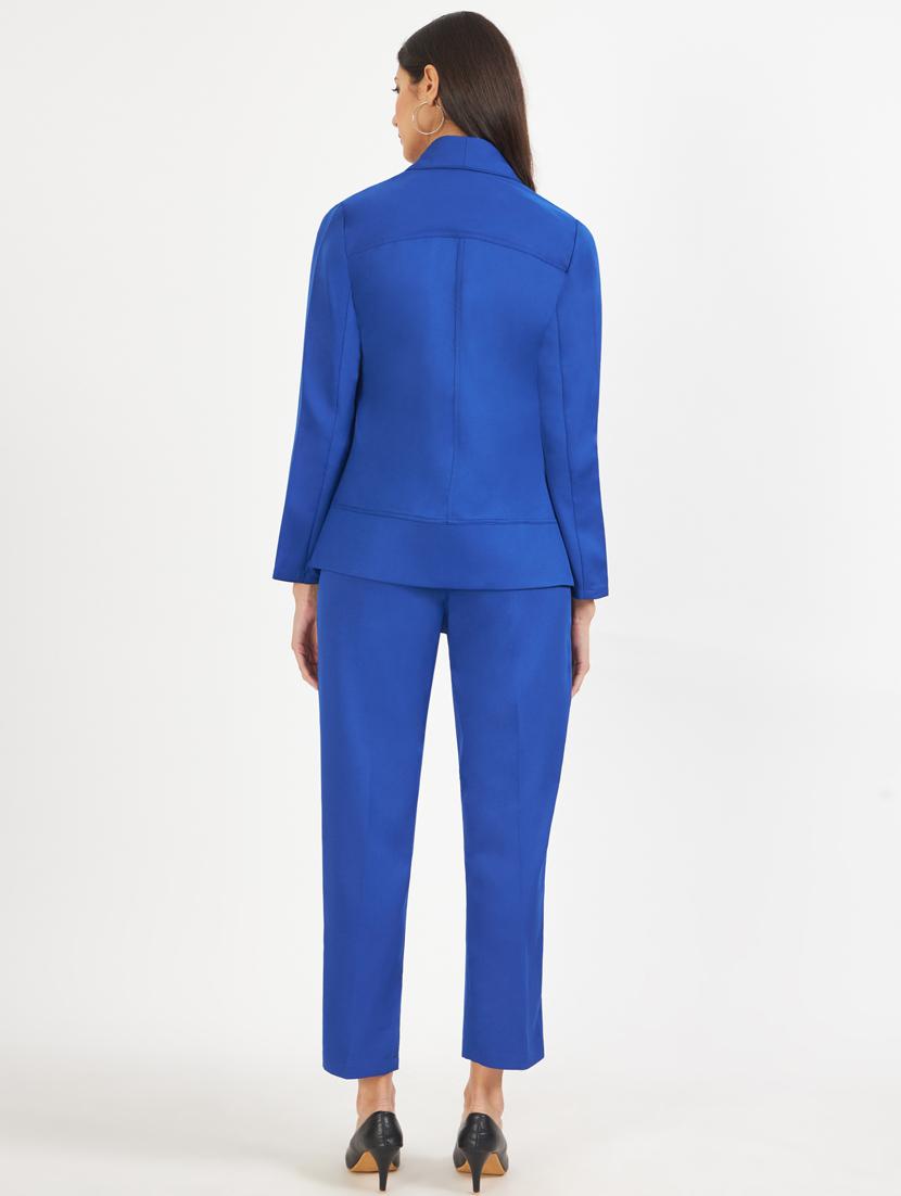 women solid blazer and trouser co-ord set - 21740852 - Standard Image - 3