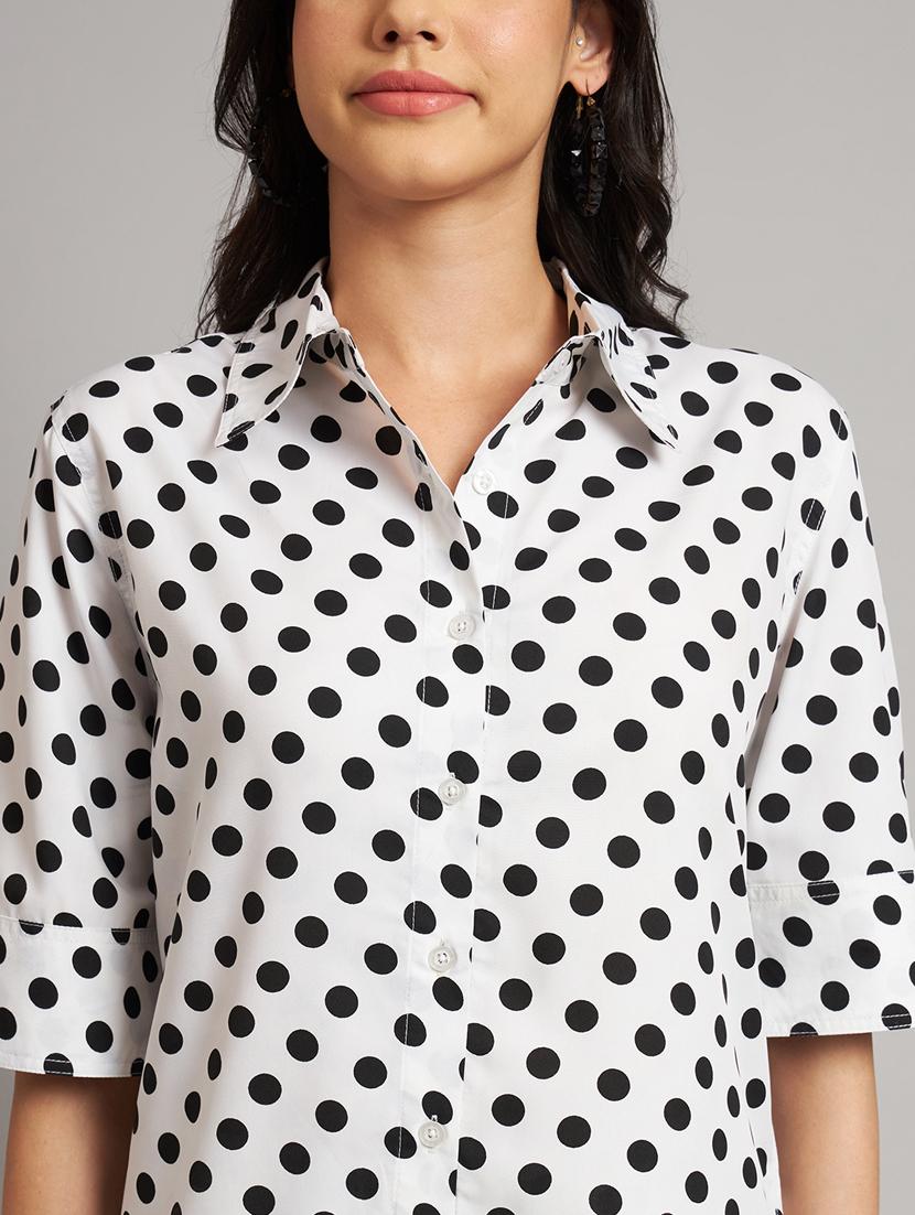 women polka doted shirt and shorts co-ord set - 21740855 - Standard Image - 5