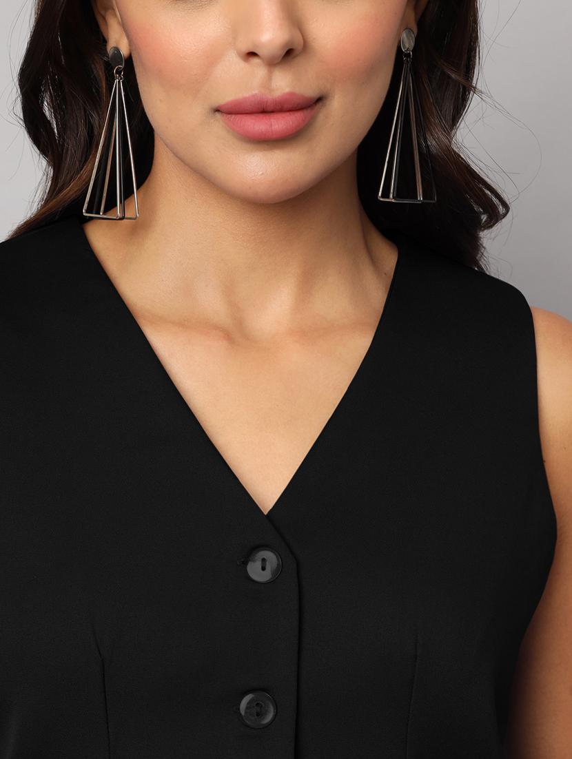black polyester waist coat - 21740918 - Standard Image - 3