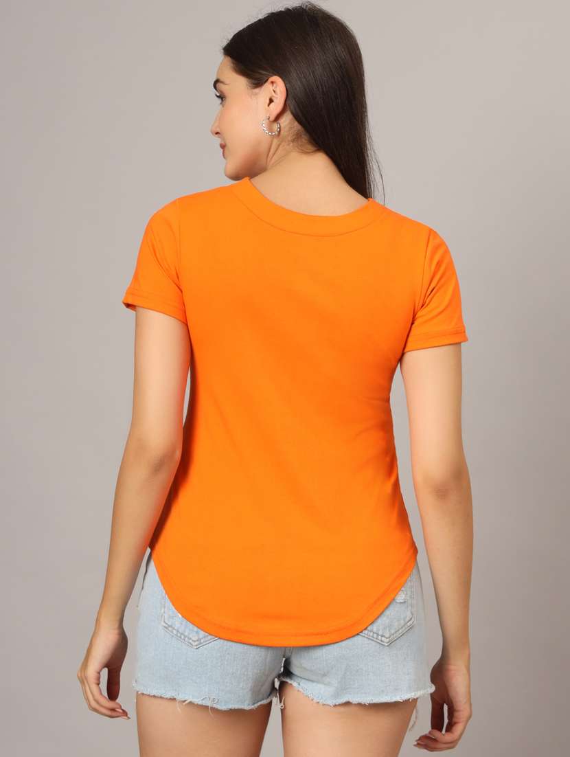 women solid short sleeves regular t-shirt - 21740925 -  Standard Image - 3