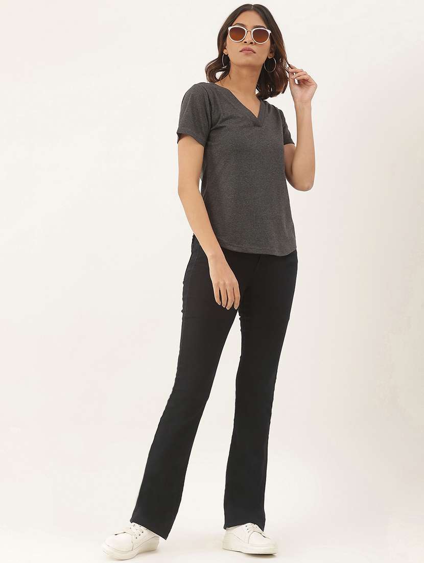 women solid short sleeves regular t-shirt - 21740930 -  Standard Image - 3