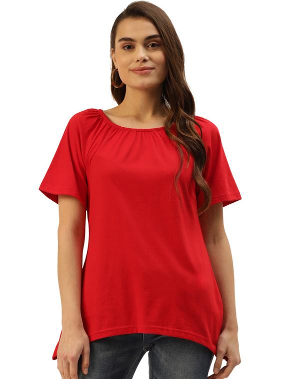 women solid short sleeves regular t-shirt - 21740933 - Zoom Image - 0