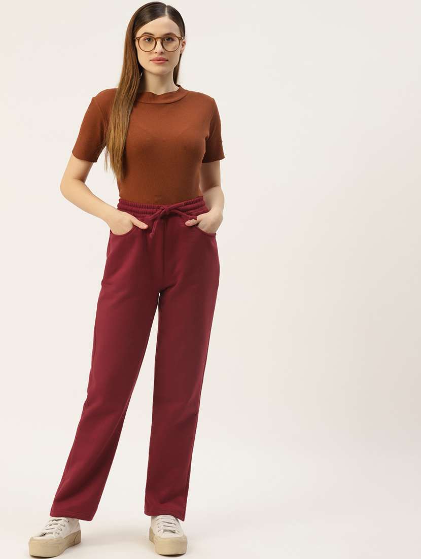 women solid mid rise straight fit trouser - 21740950 -  Standard Image - 3