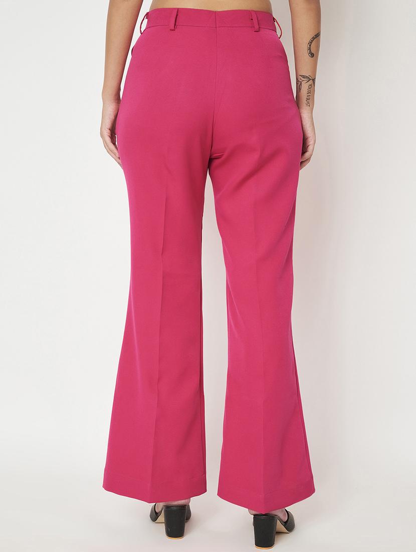 women solid mid rise bootcut trouser - 21740972 - Standard Image - 3