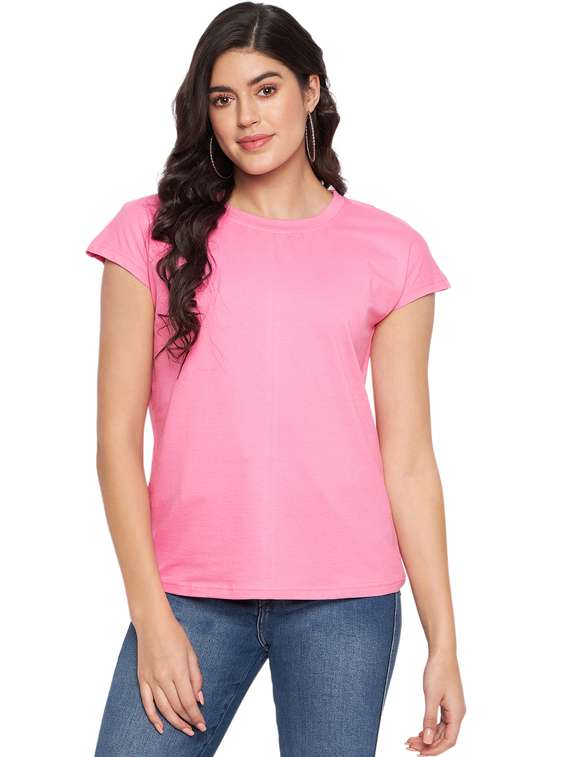women solid short sleeve top