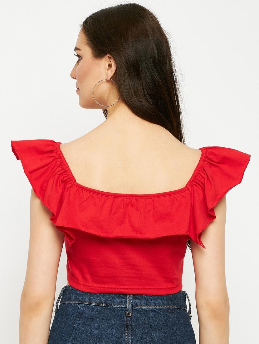 women solid sleeveless crop top - 21741075 - Standard Image - 3