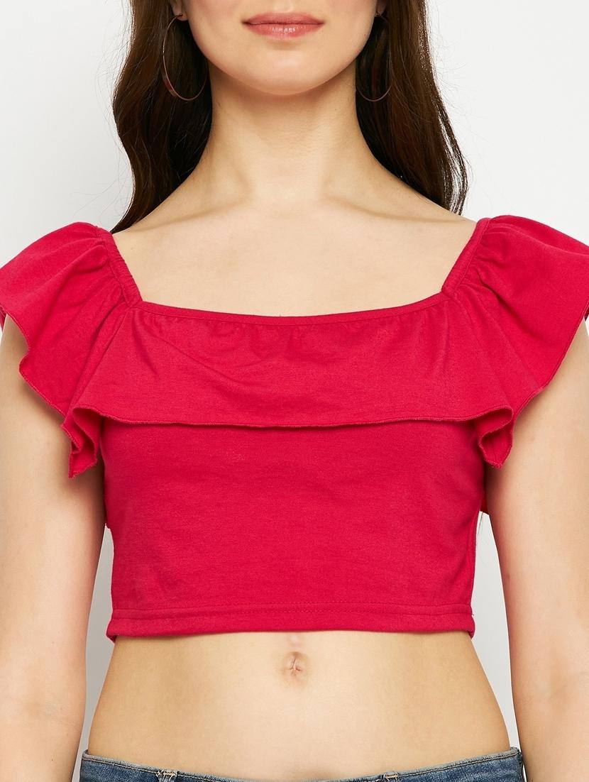 women solid sleeveless crop top - 21741079 - Standard Image - 5