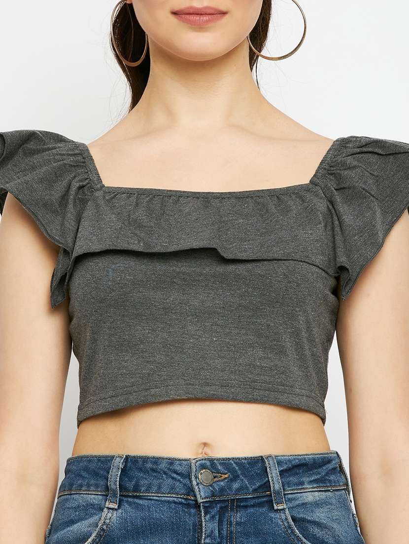women solid sleeveless crop top - 21741080 -  Standard Image - 5
