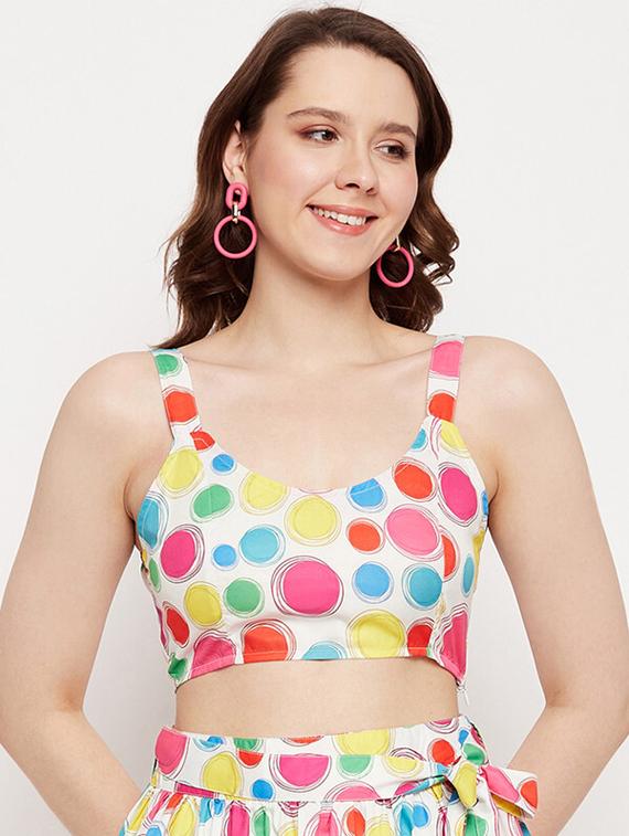 women printed sleeveless crop top - 21741082 - Zoom Image - 0