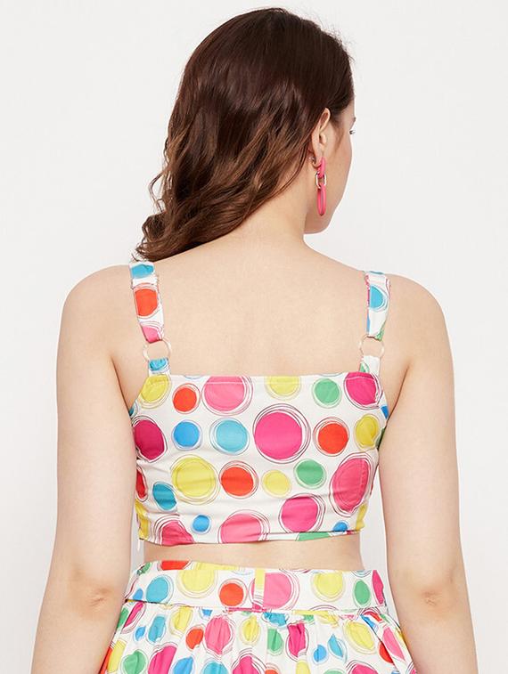 women printed sleeveless crop top - 21741082 - Standard Image - 3