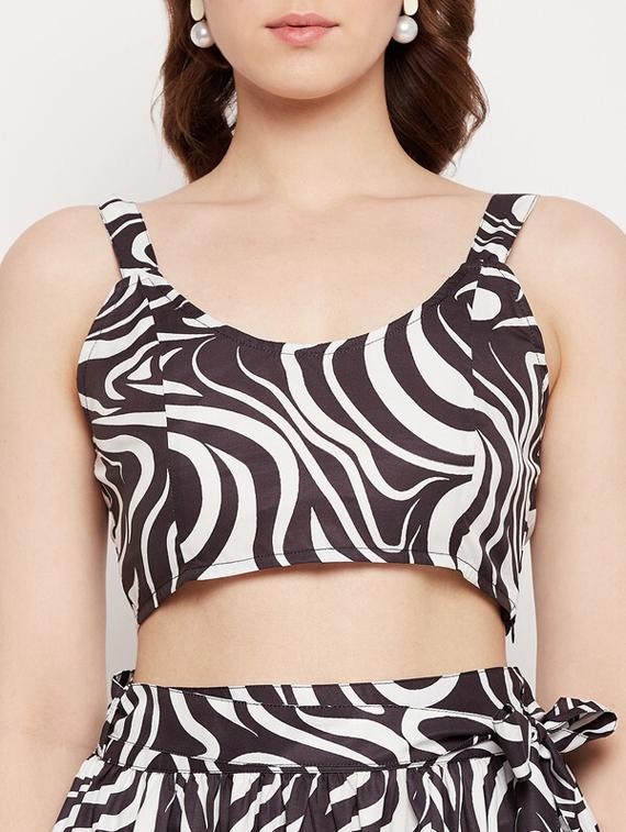 women printed sleeveless crop top - 21741084 - Standard Image - 5