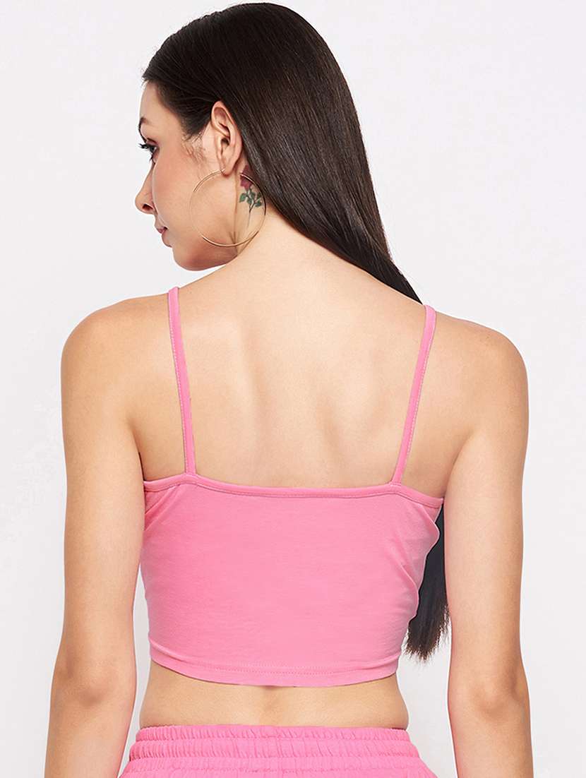 women solid sleeveless crop top - 21741114 -  Standard Image - 3