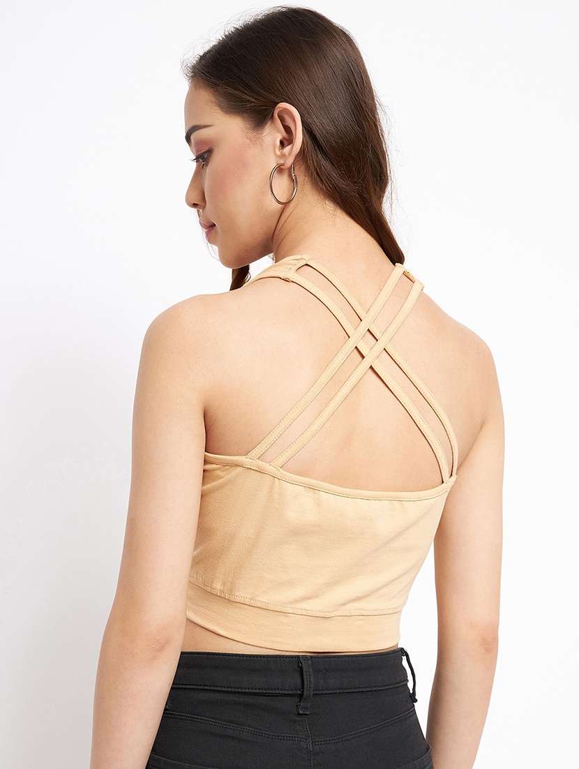 women solid sleeveless crop top - 21741124 -  Standard Image - 3