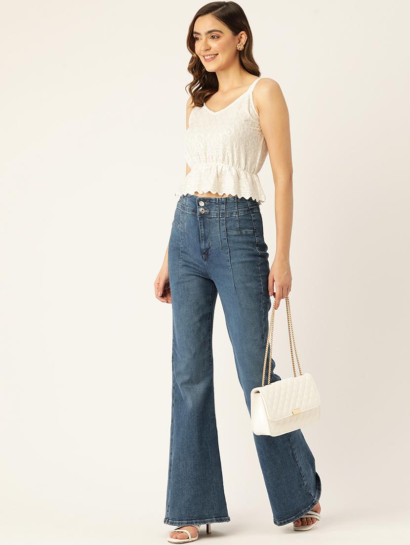 women embroidered sleeveless crop top - 21741177 - Standard Image - 3