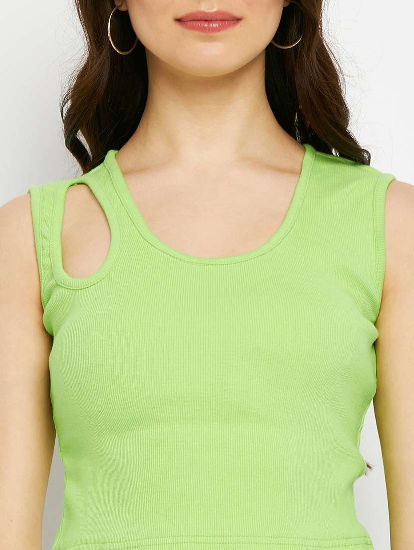 women solid sleeveless crop top - 21741196 -  Standard Image - 5