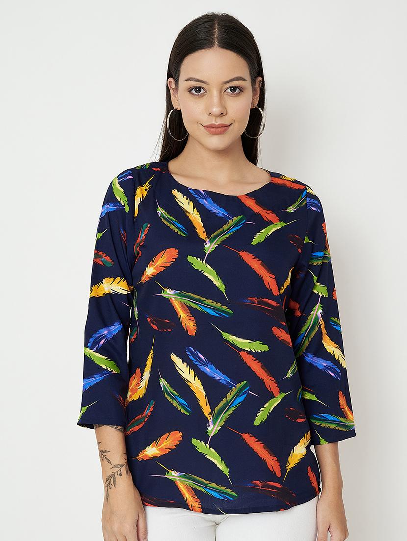 women printed three quarter sleeve top - 21741203 -  Zoom Image - 0